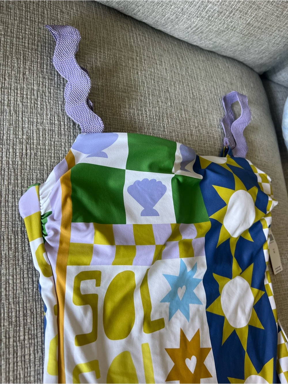 NWT Anthropologie One-Piece Swimsuit Multicolor Sun & Star Print size Medium - Picture 4 of 8